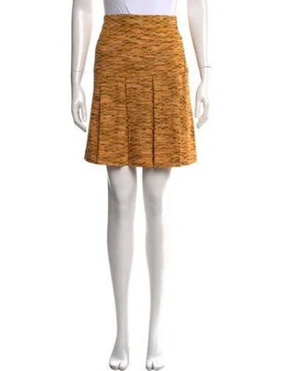Pre-owned Misook Tweed Pattern Mini Skirt W/ Tags In Yellow