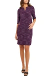 Misook Patch Pocket Shift Dress - Heritage Fit In Ultraviolet/viola/black