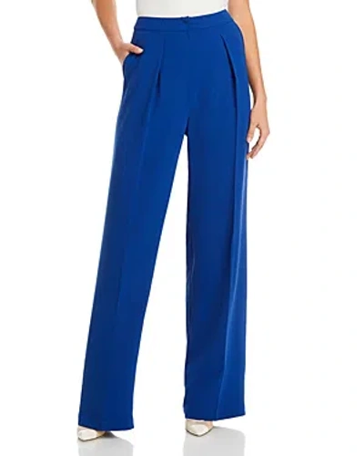 Misook Twill Chiffon Tailored Pants In Oceanic