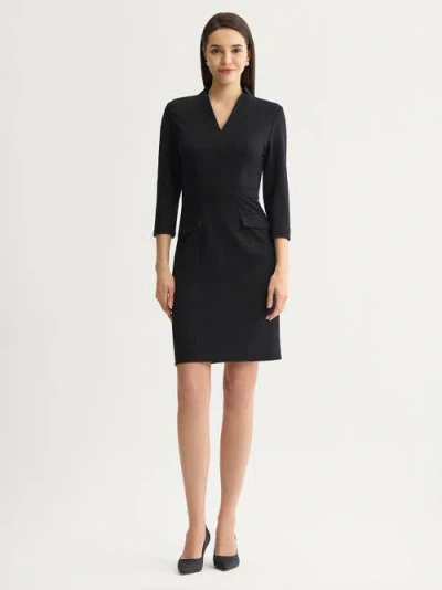 Misook V Neck Luxestretch Sheath Dress In Black