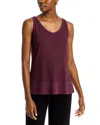 Misook Side-slit V-neck Knit Tank In Mahogany