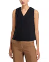 Misook Pima Cotton V-neck Tank In Black