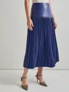 Misook Faux Leather Accordion Pleat Maxi Skirt In Multi