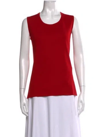 Pre-owned Misook Vintage Crew Neck Top In Red