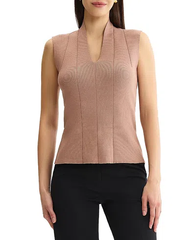 Misook V-neck Princess Seam Tank In Charmeuse