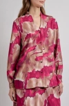 Misook Watercolor Print Top In Pink