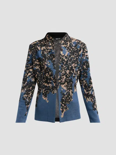 Misook Women's Abstract Speckled-knit Jacket In Star Dust Charmeuse Goldl Urex Black