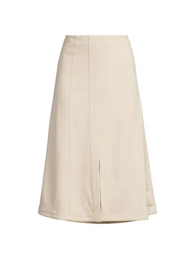 Misook Women's A-line Front-slit Stretch Midi-skirt In Multi