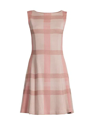Misook Fit And Flare Dress In Med Pink