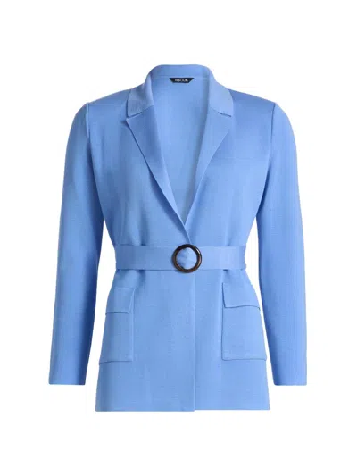 Misook Women's Belted Single-breasted Blazer In Tranquil Blue