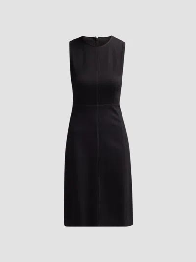 Misook Women's Contrast Stitch Ponte Sheath Dress In Black