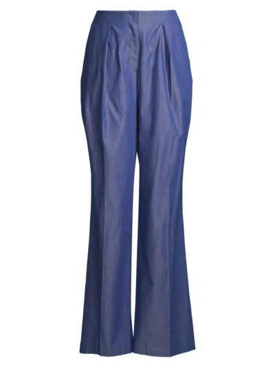 Misook Pleated Wide Leg Pants In Mazarine