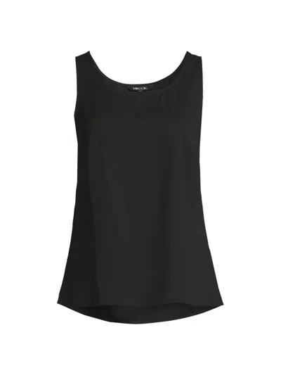 Misook Women's Crepe De Chine Scoopneck Tank In Black