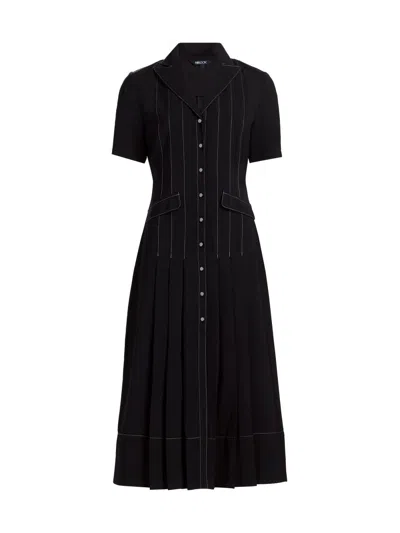 Misook Women's Fit & Flare Crepe Maxi Shirtdress In Black