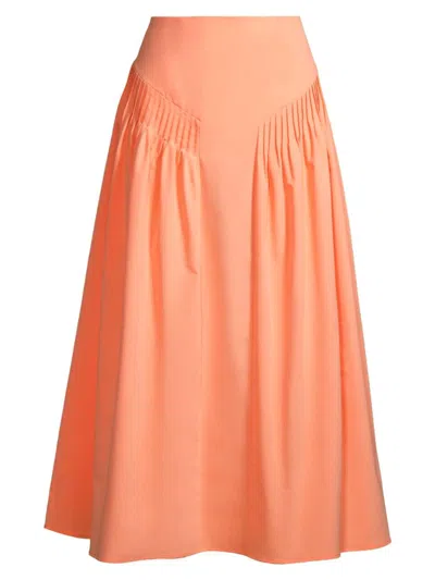 Misook Women's Godet Midi-skirt In Peach Blossom
