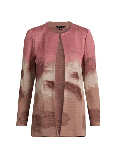 Misook Women's Landscape Pattern Knit Jacket