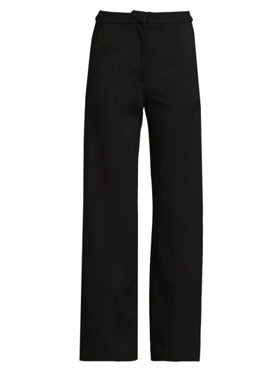 Misook Women's Luxestretch Stretch-cotton Wide-leg Pants In Black