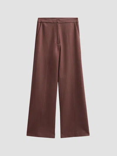 Misook Naomi Wide Leg Luxestretch Ponte Pant In Burgundy