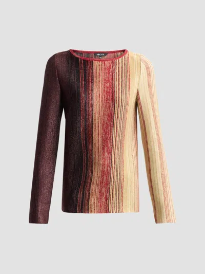 Misook Women's Metallic Ombré Striped Top In Multi