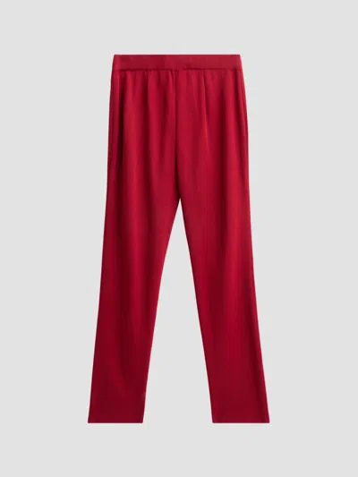 Misook Women's Nancy Mylana Knit Slim-leg Pants In Burgundy