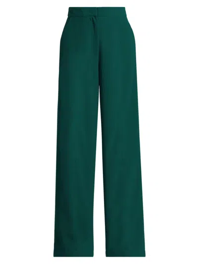 Misook Women's Naomi Crêpe De Chine Wide-leg Pants In Green