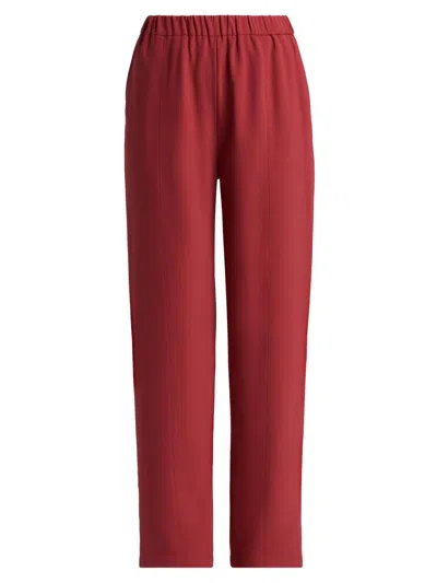 Misook Women's Nora Crepe Straight-leg Pants In Brown