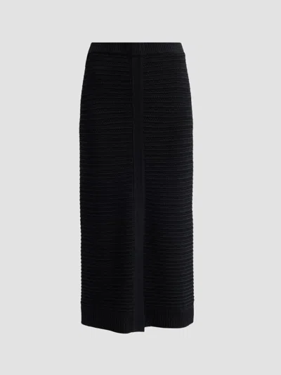 Misook Women's Ottoman Knit Midi Skirt In Black