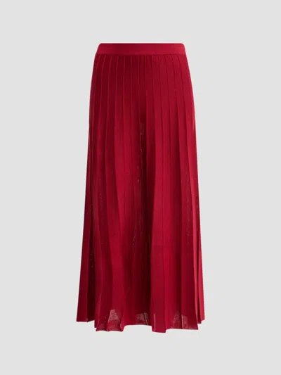 Misook Women's Pleated A-line Maxi Skirt In Burgundy