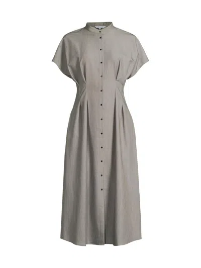 Misook Women's Pleated Modern Fit & Flare Dress In Gray