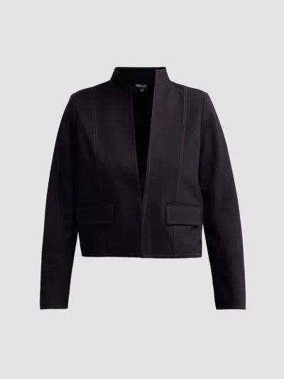 Misook Women's Ponte Contrast Stitch Jacket In Black
