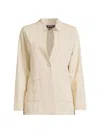 Misook Tailored Luxestretch Ponte Single Button Blazer In Neutral