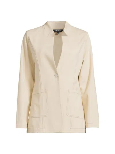 Misook Women's Tailored Ponte One-button Blazer In Neutral