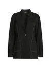 Misook Women's Tailored Ponte One-button Blazer In Black