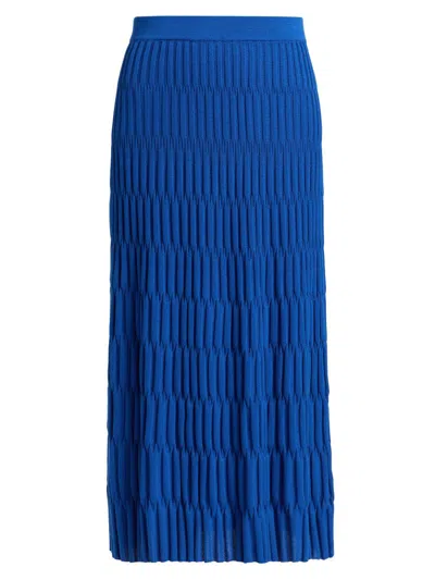 Misook Women's Textured Knit Maxi Skirt In Blue