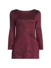 Misook Metallic Patterned Tunic In Burgundy