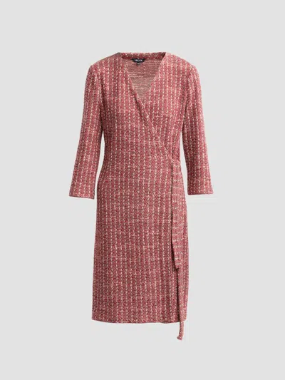Misook Tweed Jacquard Mini Wrap Dress In Multi