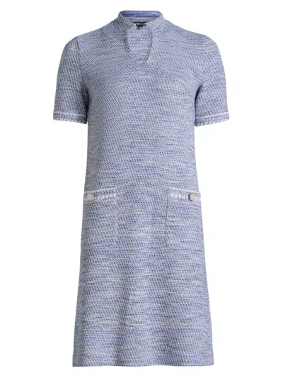 Misook Women's Tweed Knit Shift Dress In Purple