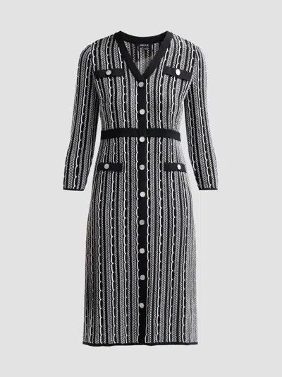 Misook Women's Vertical Stitch Knit Sheath Dress In Black