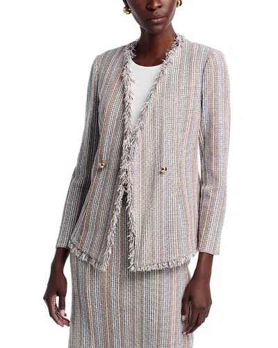 Misook Wrinkle Resistant Knit Jacket In Gray