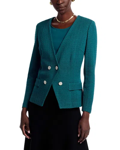 Misook Wrinkle Resistant Knit Jacket In Green