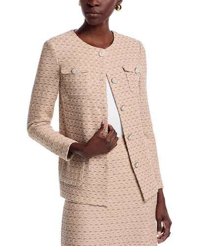 Misook Wrinkle Resistant Knit Jacket In Pink