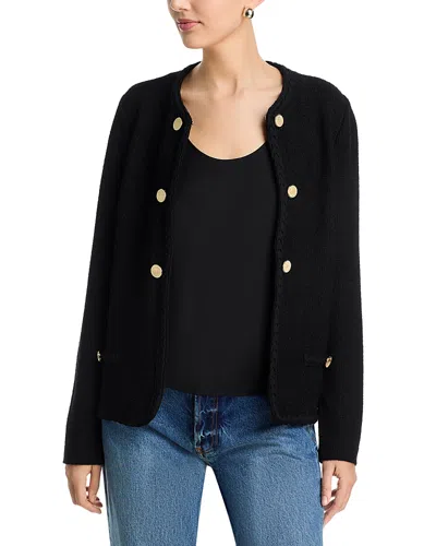 Misook Wrinkle Resistant Soft Knit Jacket In Black