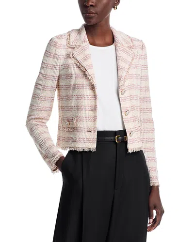 Misook Wrinkle Resistant Soft Knit Jacket In Pink