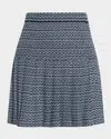 Misook X Lani Lynn Pleated Drop-waist Tweed Mini Skirt In Blue