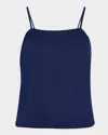 Misook X Lani Lynn Square-neck Crepe De Chine Cami In Blue