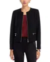 Misook Front Zip Ponte Jacket In Black