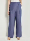 Misook Zipper Fly Wide Leg Pants In Multi