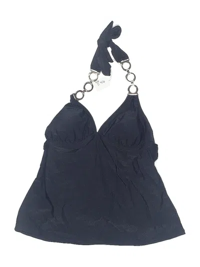 Pre-owned Miss America Swimsuit Top Black Solid Pattern Swimwear