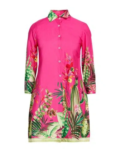 Miss Bastoncino Woman Mini Dress Fuchsia Size S Cotton In Pink