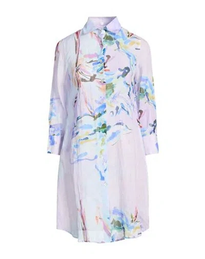 Miss Bastoncino Woman Mini Dress Lilac Size M Ramie In Purple
